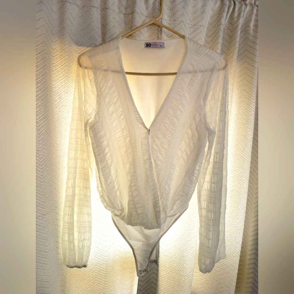 Sheer White Bodysuit